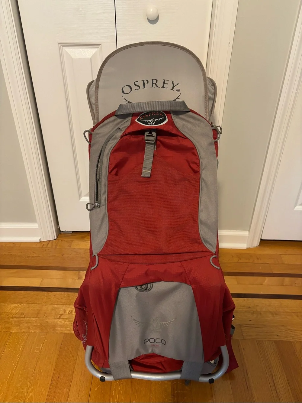 OSPREY Poco Plus Child Carrier Pack - Red and Gray